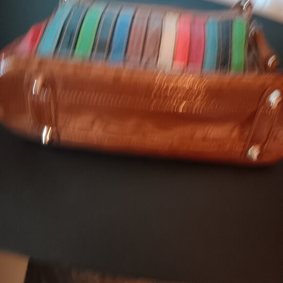 Marc Chantal MC Vintage Kirste Multi Croco Stripes Embossed Should… - Picture 6 of 10